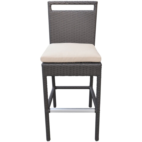 Hawthorne Collections 29" Patio Bar Stool in Brown and Beige