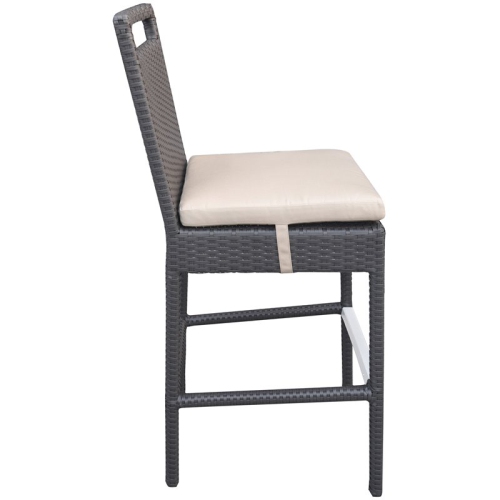 Hawthorne Collections 29" Patio Bar Stool in Brown and Beige