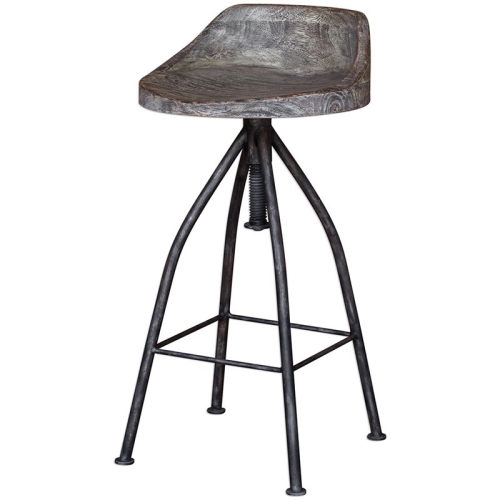 BOWERY HILL  Contemporary Wooden Bar Stool In Gray