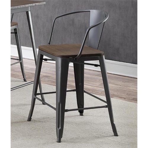 Furniture of America Mayfield Metal Counter Stool in Dark Bronze