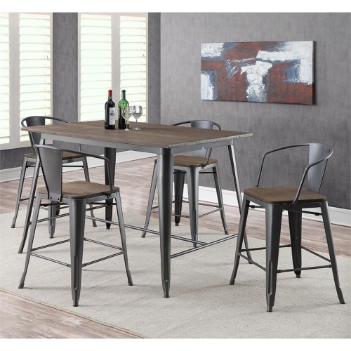 Furniture of America Mayfield Metal Counter Stool in Dark Bronze