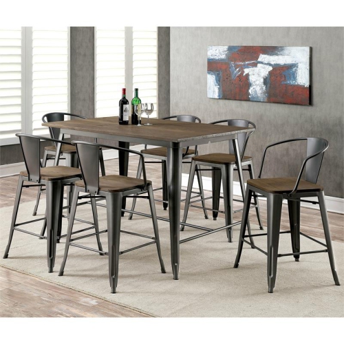 Furniture of America Mayfield Metal Counter Stool in Dark Bronze