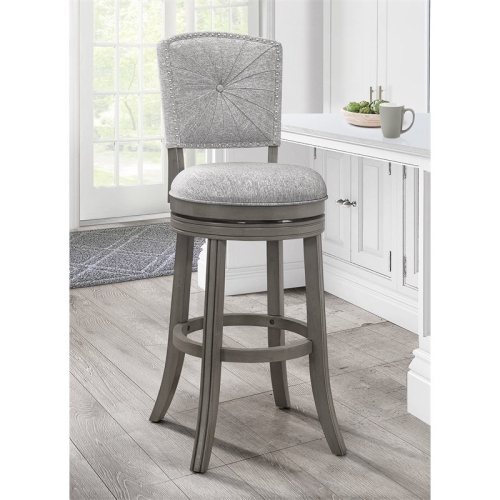 Bowery Hill Swivel Wood Bar Stool Antique Gray