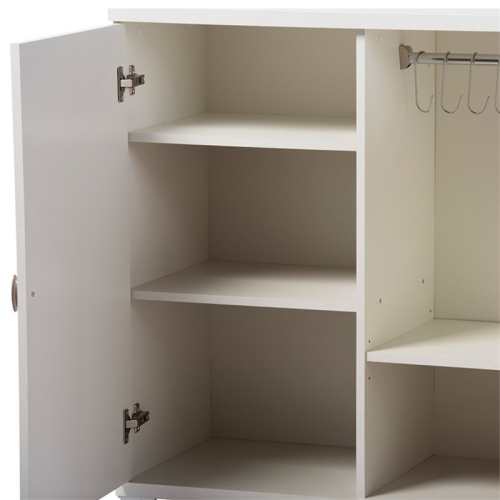 Bowery Hill Multipurpose Entryway Storage Cabinet in White