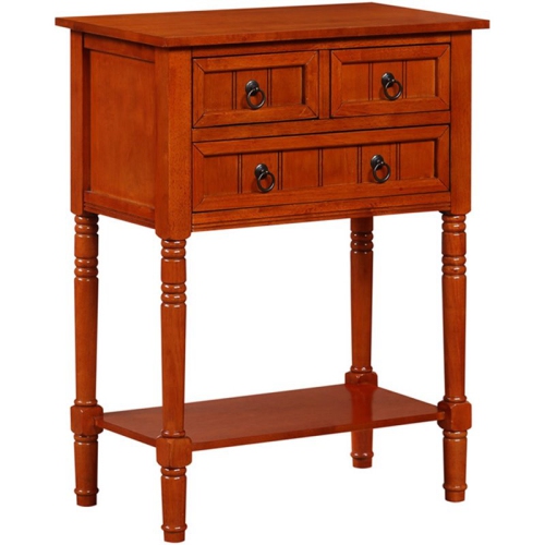 CONVENIENCE CONCEPTS  Kendra Three-Drawer Hall Table With Shelf In Cherry Wood