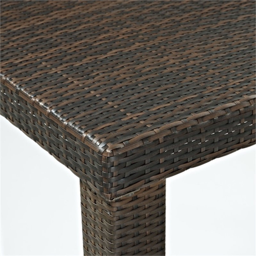 Pemberly Row 25" Wicker Patio Counter Stool in Brown