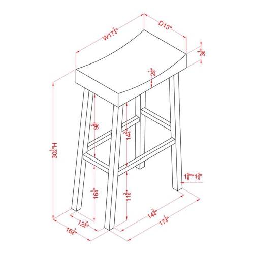Furniture of America Epping Wood 29-Inch Saddle Stool in White