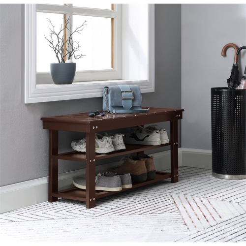 Banc utilitaire Oxford Mudroom de pratique concepts avec fini bois expresso