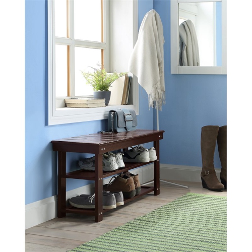 Banc utilitaire Oxford Mudroom de pratique concepts avec fini bois expresso