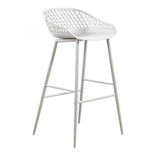 Moe's Home Collection Piazza 29" Plastic Patio Bar Stools in White
