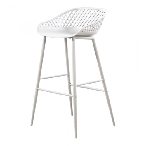 Moe's Home Collection Piazza 29" Plastic Patio Bar Stools in White