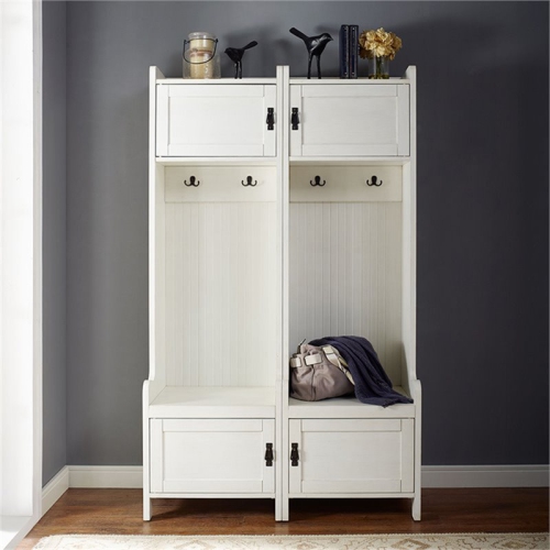 Crosley Fremont Hall Tree in Distressed White