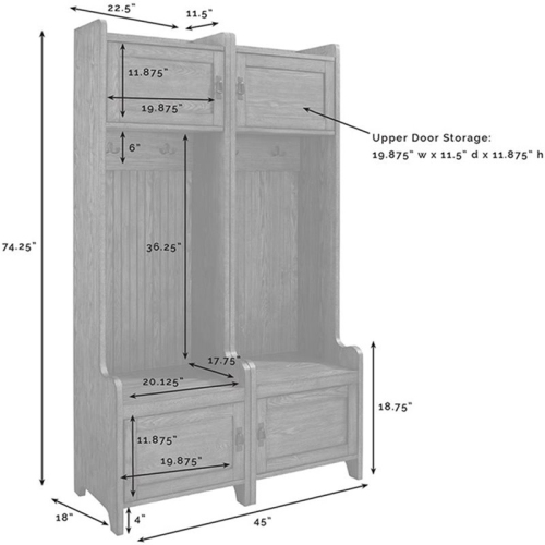 Crosley Fremont Hall Tree in Distressed White