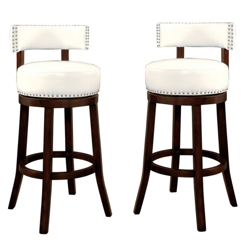 Furniture of America Tendel Faux Leather 29-inch Bar Stool in White