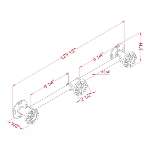 Furniture of America Margon Industrial Metal 3-Hook Coat Rack in Sand Black