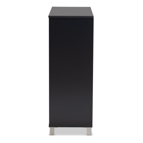 Bowery Hill Contemporary Shirley 2-Door Wood Shoe Cabinet in Dark Gray