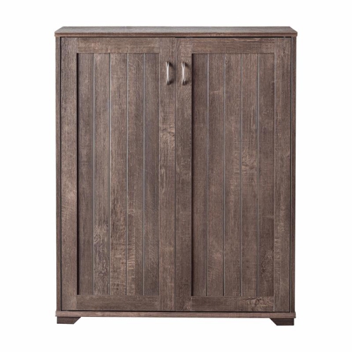 Furniture of America Lucile Wood Shoe Cabinet with 5-Shelf in Walnut Oak