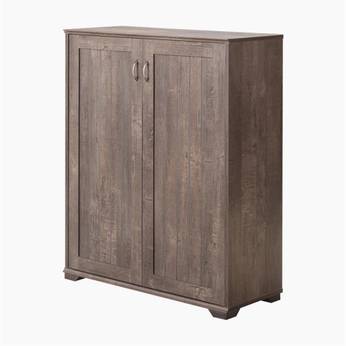 Furniture of America Lucile Wood Shoe Cabinet with 5-Shelf in Walnut Oak