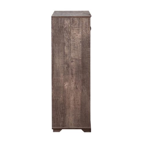 Furniture of America Lucile Wood Shoe Cabinet with 5-Shelf in Walnut Oak