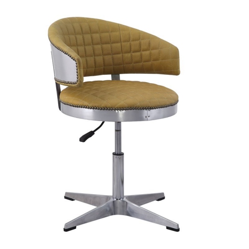 ACME FURNITURE  Acme Brancaster Adjustable Chair In Turmeric Top Grain Leather And Chrome