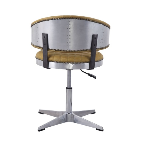 ACME Brancaster Adjustable Chair in Turmeric Top Grain Leather and Chrome