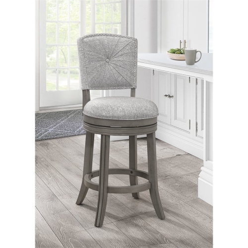 Bowery Hill Swivel Wood Counter Stool Antique Gray