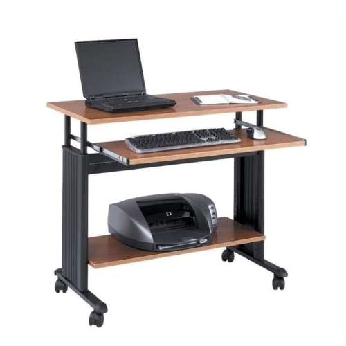 Scranton & Co Mini Tower Height Adjustable Wood Workstation in Cherry