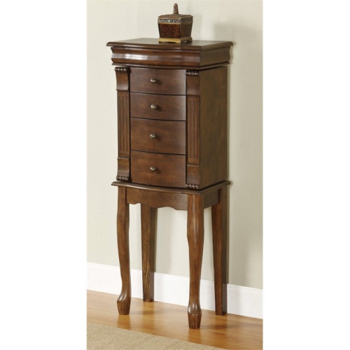 Bowery Hill Walnut Jewelry Armoire