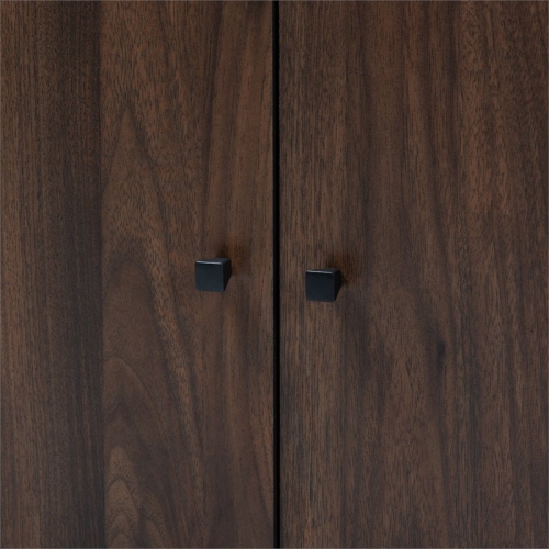 Baxton Studio Rossin Walnut Brown Finished 2-Door Wood Shoe Cabinet