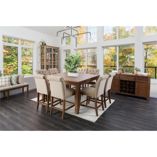 Furniture of America Landon Fabric Tufted Pub Chairs in Beige