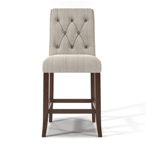 Furniture of America Landon Fabric Tufted Pub Chairs in Beige
