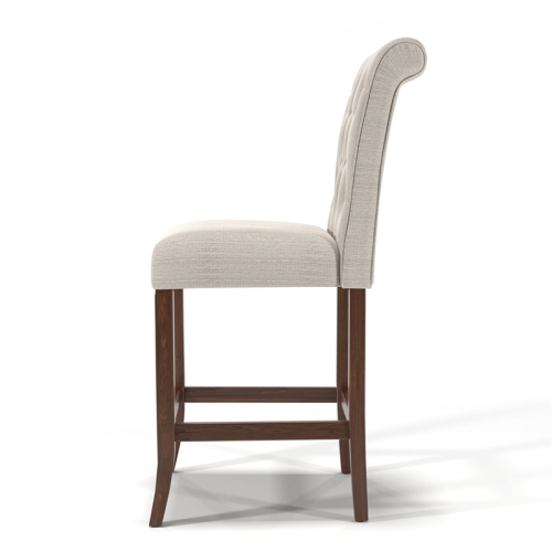 Furniture of America Landon Fabric Tufted Pub Chairs in Beige