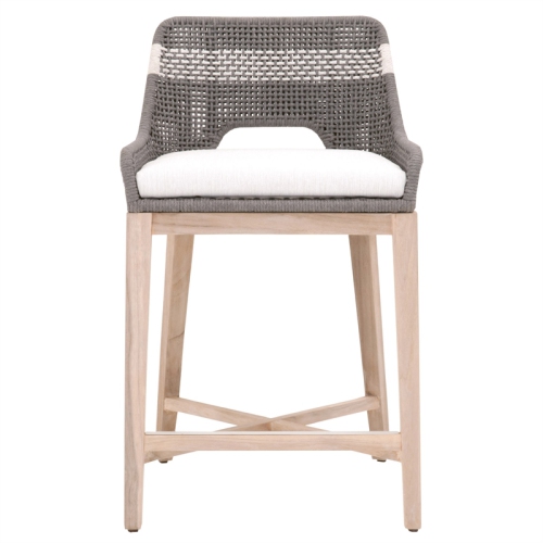 STAR INTERNATIONAL  Furniture Woven 26" Wood Outdoor Counter Stool In In Gray