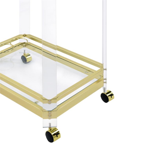 Aerin Acrylic and Gold Finished Metal Serving Cart