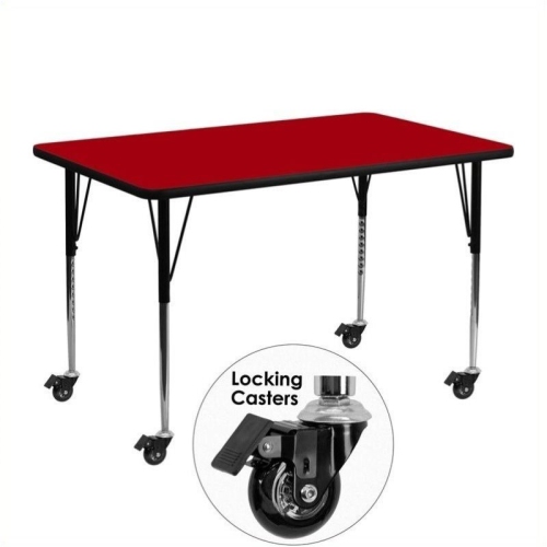 Bowery Hill 31" x 30" x 48" Mobile Activity Table in Red