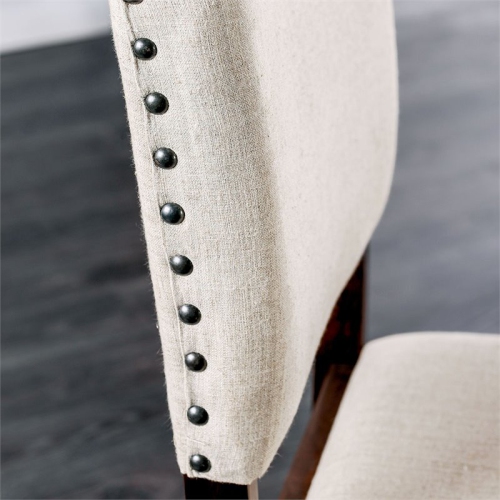 Furniture of America Elona Wood Nailhead Counter Stool in Cherry