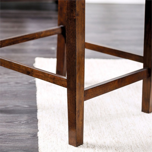 Furniture of America Elona Wood Nailhead Counter Stool in Cherry