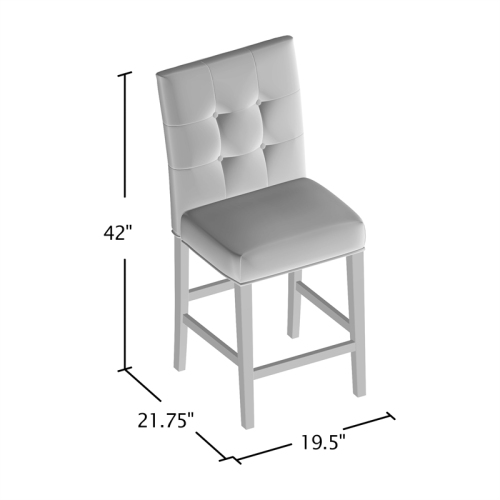 Bowery Hill Transitional Antique White Fabric 25-Inch Counter Stool