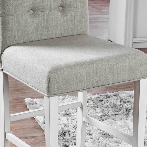 Bowery Hill Transitional Antique White Fabric 25-Inch Counter Stool