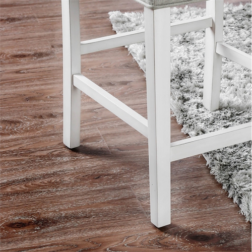 Bowery Hill Transitional Antique White Fabric 25-Inch Counter Stool