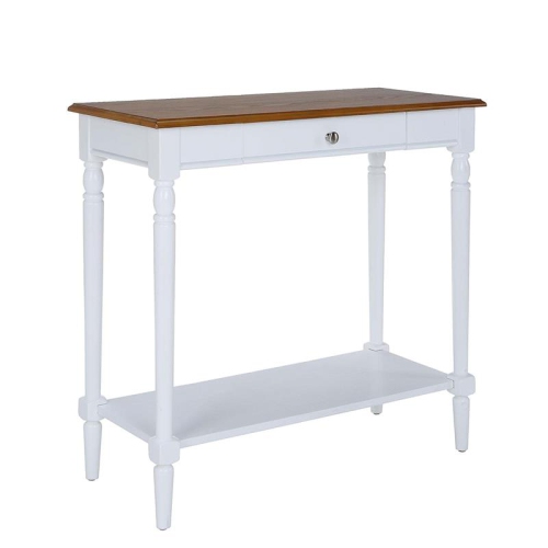 CONVENIENCE CONCEPTS French Country One-Drawer Hall Table With Shelf In White Wood Finish