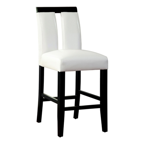 Bowery Hill 27" Contemporary Faux Leather Counter Stool in White