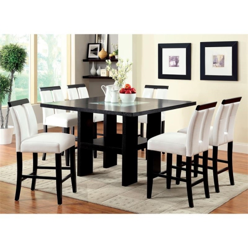 Bowery Hill 27" Contemporary Faux Leather Counter Stool in White