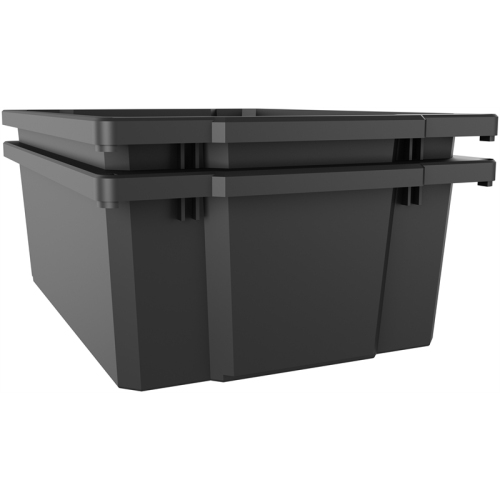 Space Solutions 6" Plastic Storage Bin 2-Pack Graphite/Charcoal