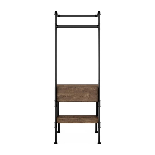 Furniture of America Tussem Rustic Wood 3-Shelf Hall Tree in Reclaimed Oak