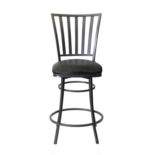 Stellan Commercial Grade Black Metal Swivel Counter Stool