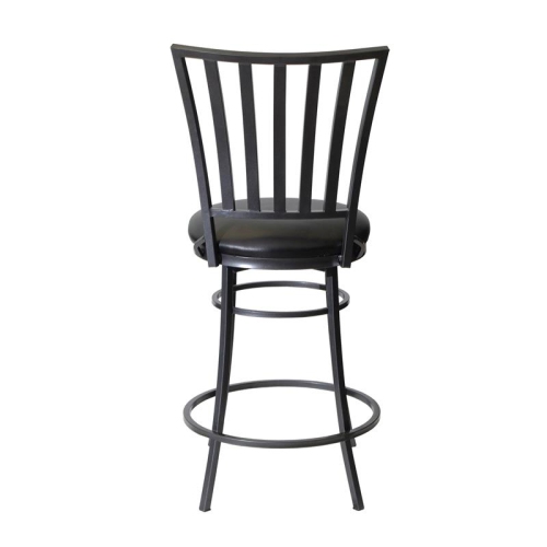Stellan Commercial Grade Black Metal Swivel Counter Stool