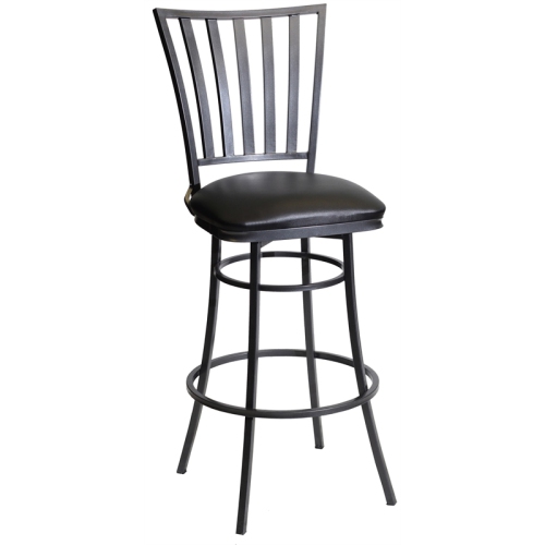 Stellan Commercial Grade Black Metal Swivel Counter Stool