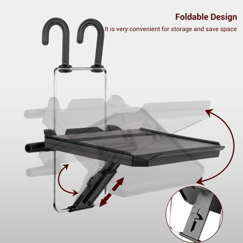 Foldable Steering Wheel Car Back Seat Tray with Cup Holder for Laptop Tablet Cellphone and Car Trip - PrimeCables