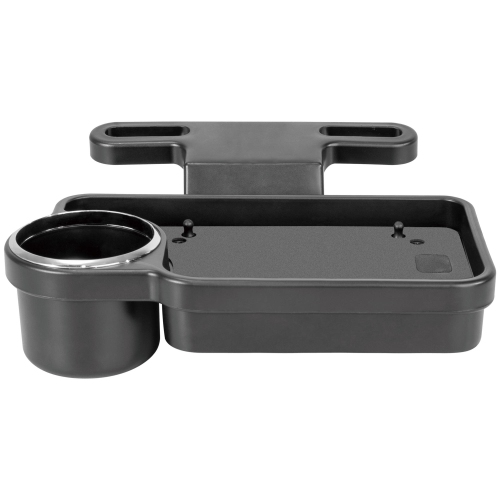 Multi-Function Foldable Car Headrest Tray with Cup Holder for food, snacks, keys, phone, Black - PrimeCables®